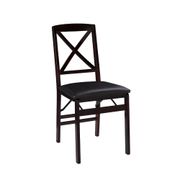 Triena X-Back Folding Dining Chair - Set of 2, Espresso